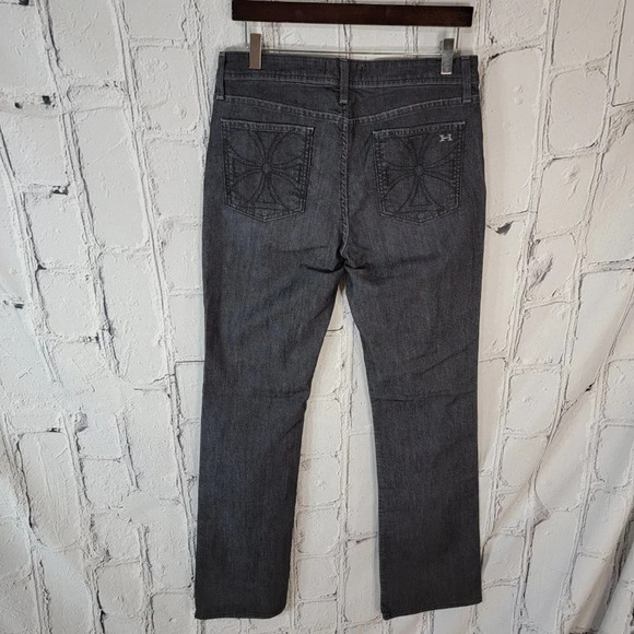 HABITUAL Black Grey Flare Wide Leg Mid-Rise Long Jeans Casual Denim Sz 32 - Picture 6 of 9